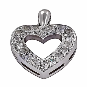 Stunning Heart Style Cubic Zirconia Gemstone Silver Pendant Spring Style