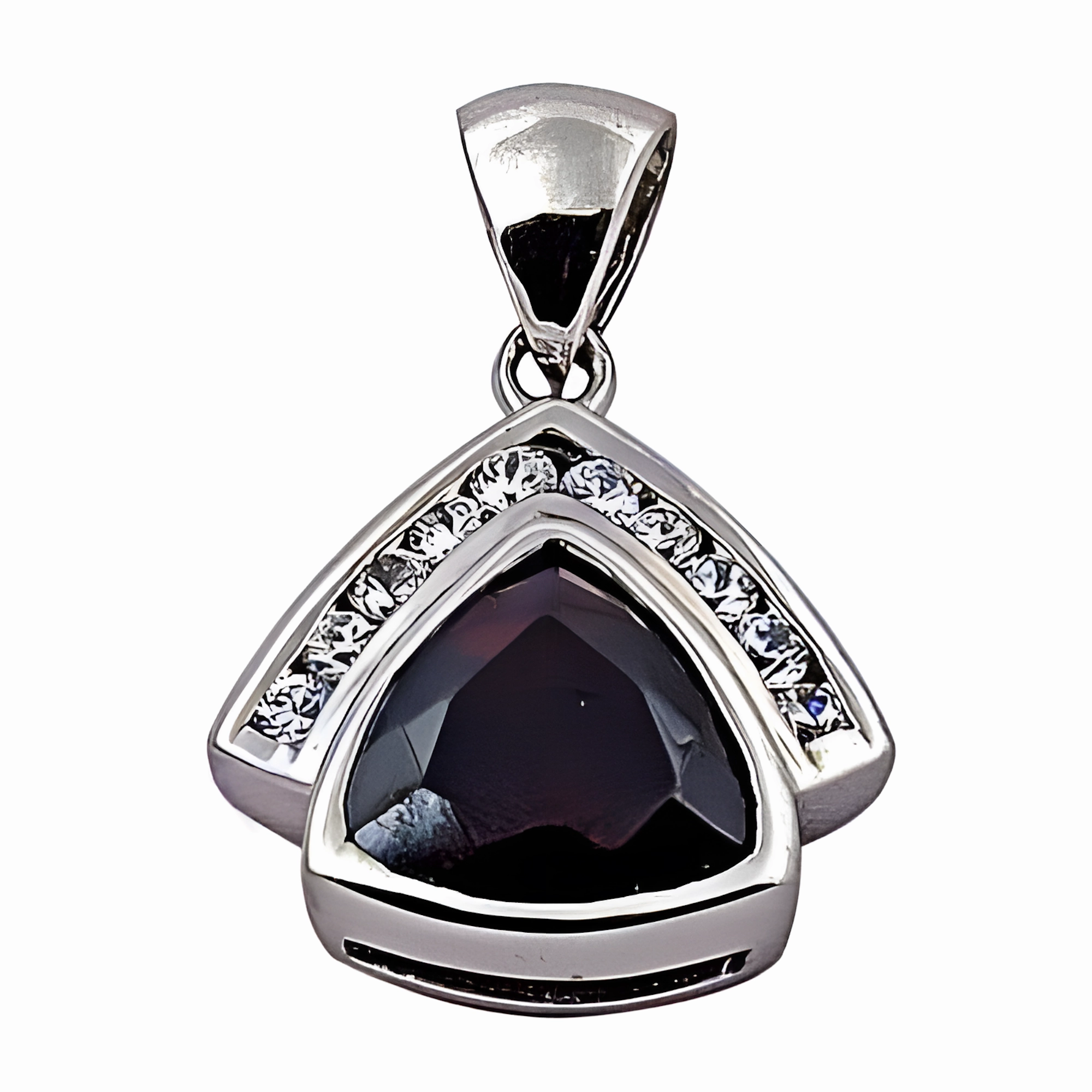 Stunning Hot Garnet Cubic Zirconia Gemstone Silver Pendant - Shop Now Modern Item