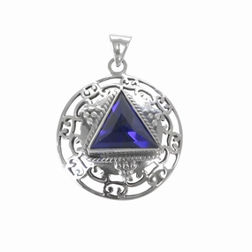 Beautiful Item Easy Wear Item Stunning Ink Zirconia Gemstone Silver Pendant - Elegant Jewelry