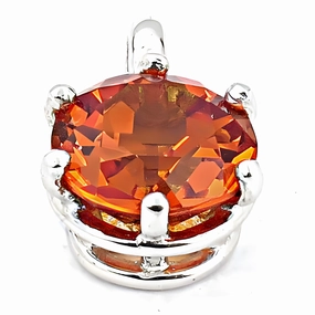 Stunning Red Glass & Silver Pendant with Cubic Zirconia - Impressive Jewelry Effortless Wear