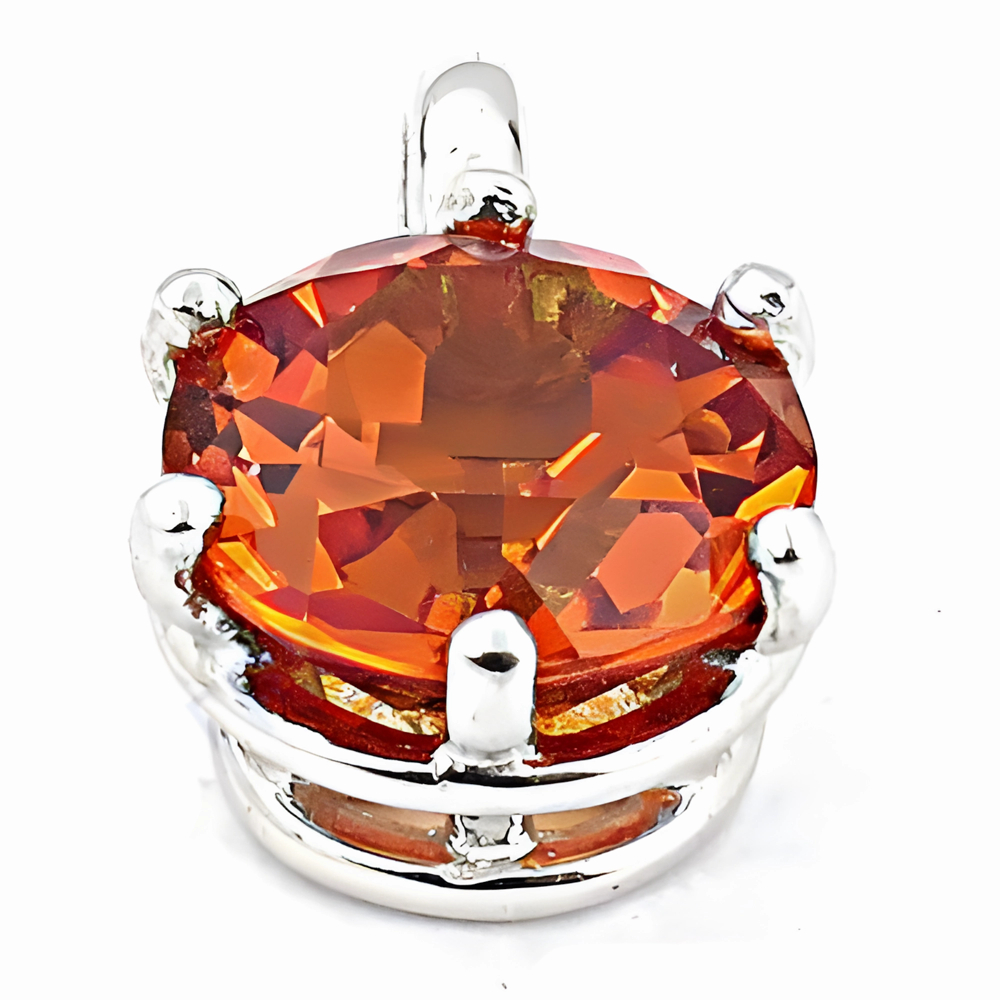 Stunning Red Glass & Silver Pendant with Cubic Zirconia - Impressive Jewelry Effortless Wear