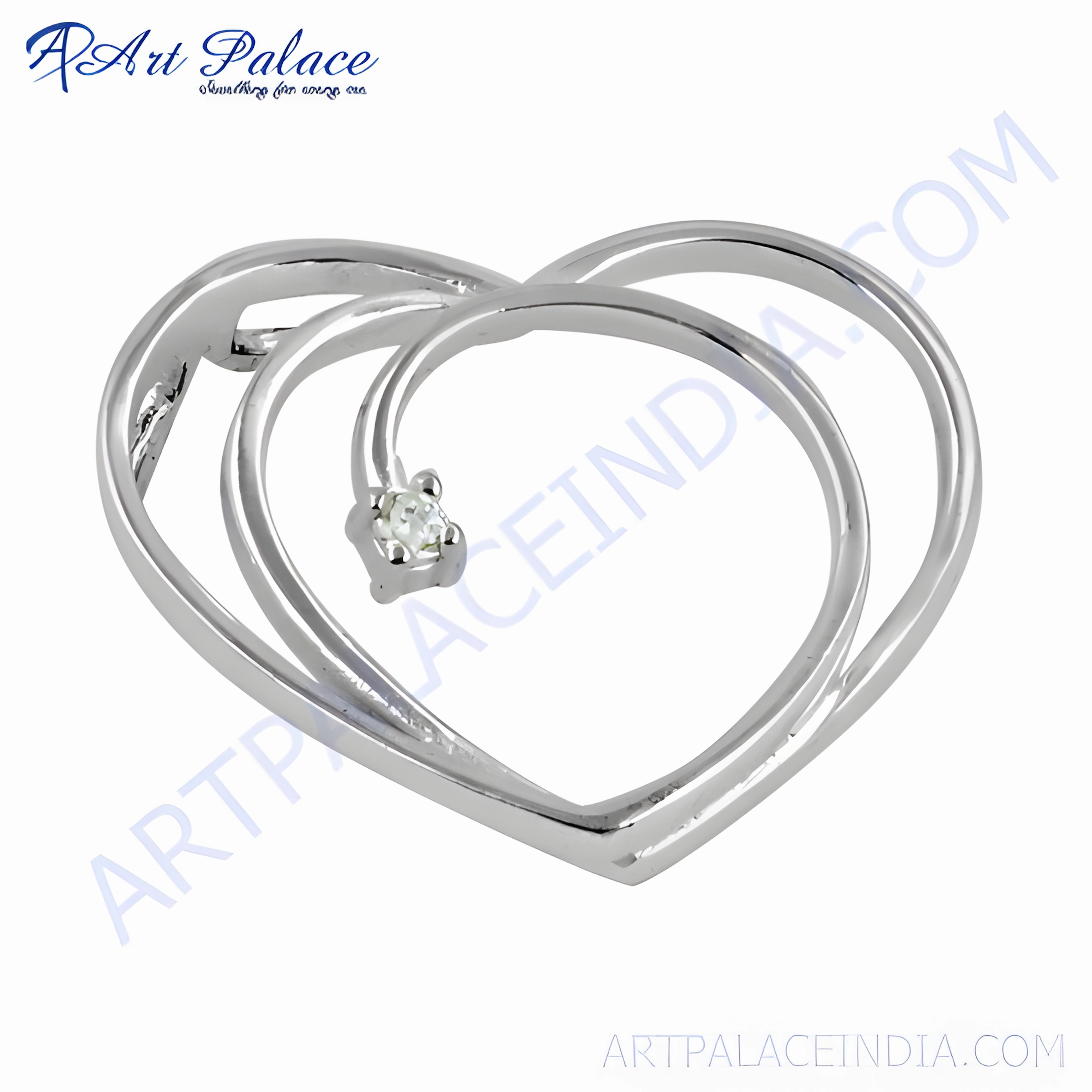Stunning Rocking Heart Style Silver Pendant with Cubic Zirconia a??? Perfect Gift for Her Couple Gift Traditional Adornment