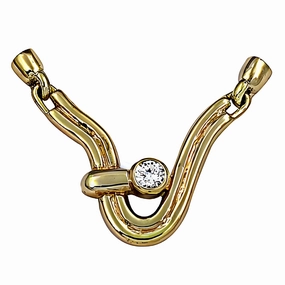 Ideal Design Stunning Rocking Style Cubic Zirconia Gold Plated Silver Pendant