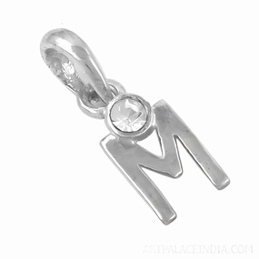 Gift For All Picnic Ready Stunning Silver Pendant with Initial Cubic Zirconia Gemstone