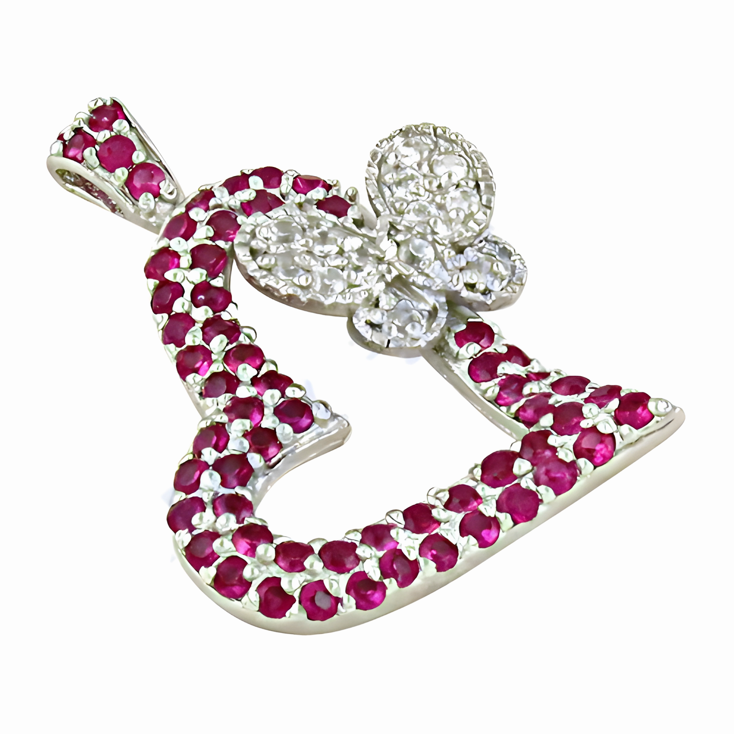 Artisan Present Active Lifestyle Stunning Silver Pendant with Lovely Heart Butterfly CZ Gemstone