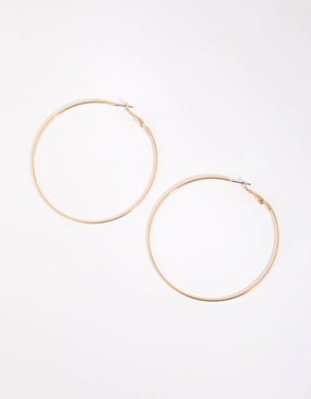 Brilliant Edge Premium Radiance Gold Flat Edge Hoop Earrings