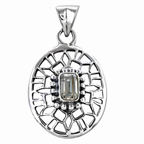 Polished Finish Stylish Cubic Zirconia Silver Pendant | Fashionable CZ Pendant for Trendy Looks
