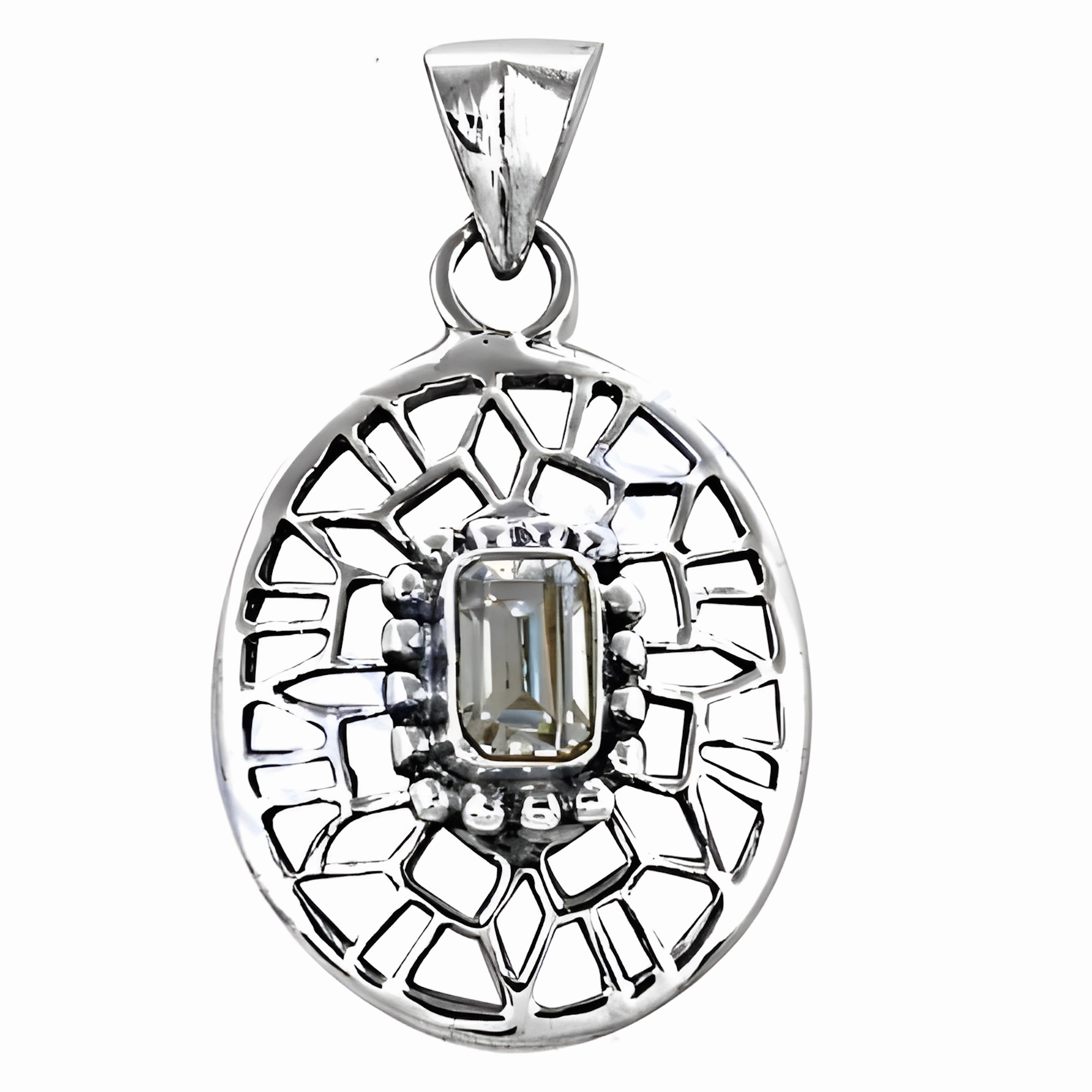 Polished Finish Stylish Cubic Zirconia Silver Pendant | Fashionable CZ Pendant for Trendy Looks
