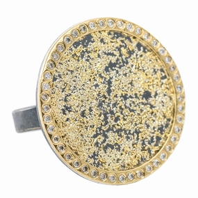 Fashion Treasures Sol Burst Ring - 22k/18k Gold   Reclaimed Diamonds