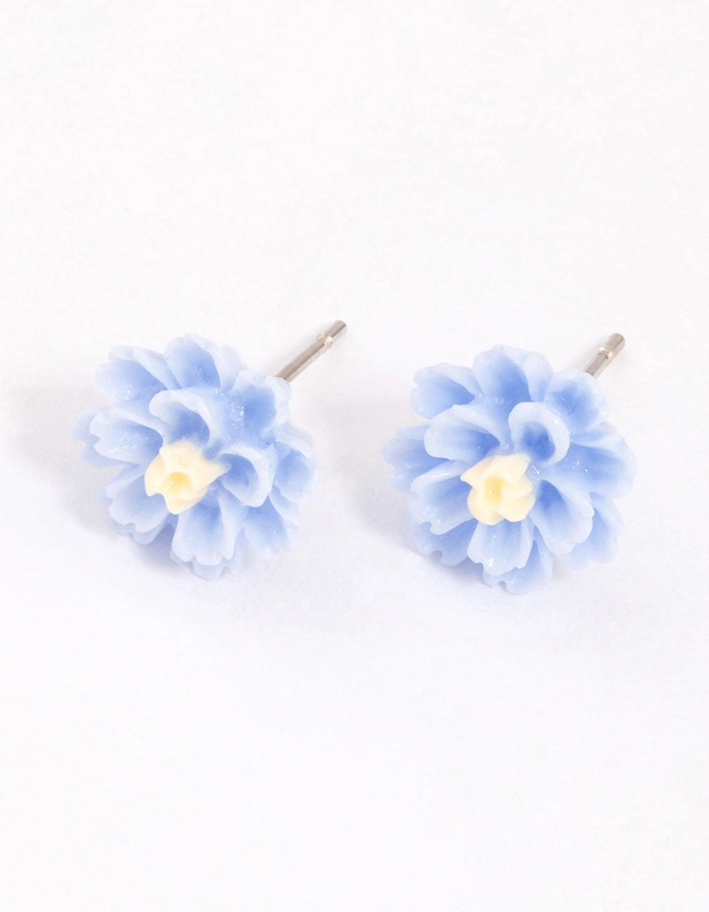Blue Dahlia Stud Earrings Contemporary Feature