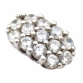 Stunning Multi Cubic Zirconia Gemstone Silver Pendant Jewelry Beautiful Wear High-End Ornament