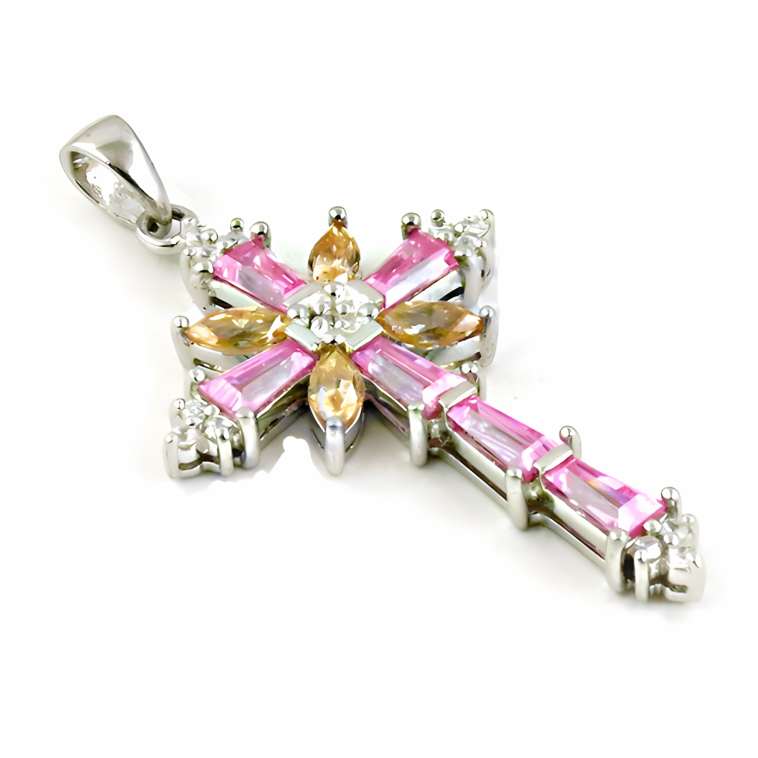 Stylish Multi-Color CZ Silver Pendant - Trendy Fashion Jewelry Durable item Affordable Jewelry