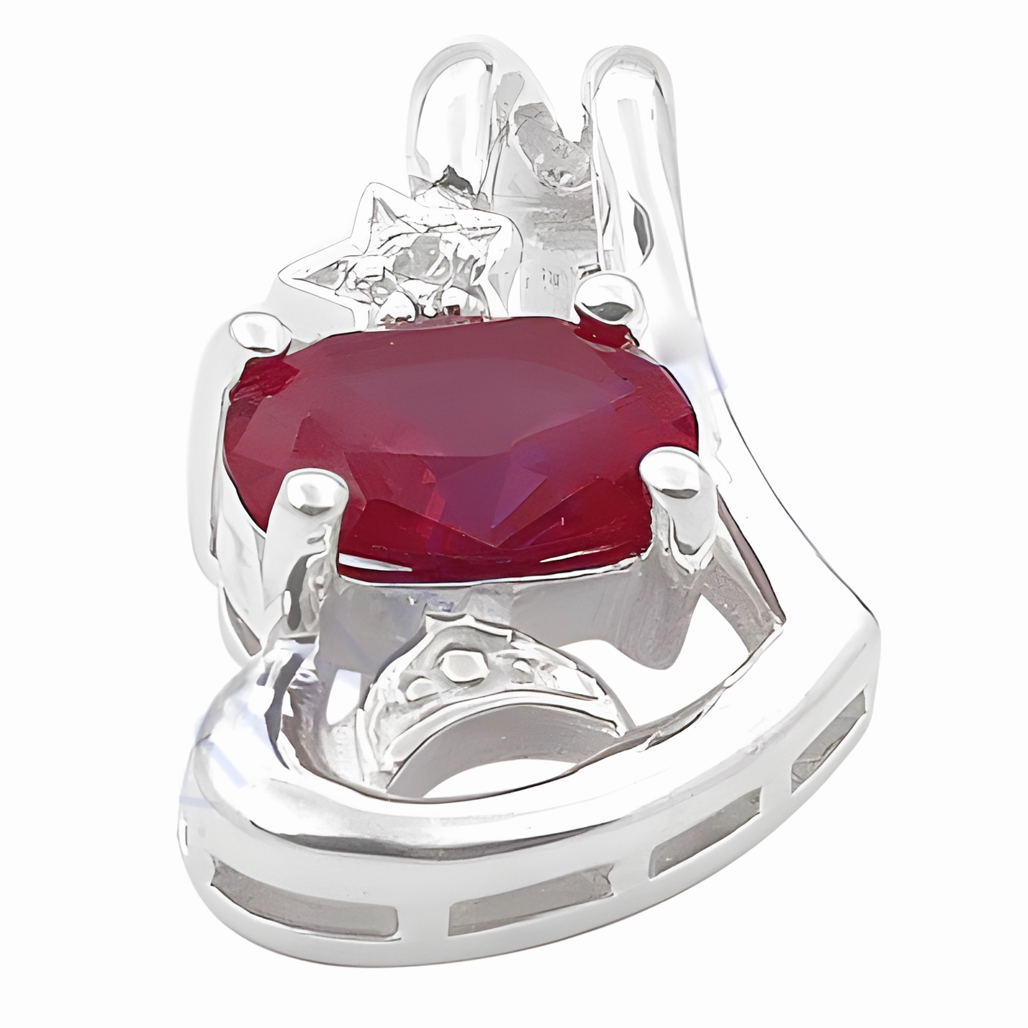 Stylish Multi-Stone Cubic Zirconia Silver Pendant - CZ Jewelry Vintage Style