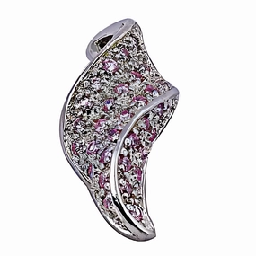 Superior Design Stylish Pink Cubic Zirconia Gemstone Silver Pendant - Trendy Jewelry