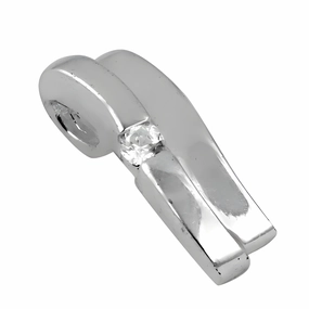 Fashion Accent Stylish Silver Pendant with Cubic Zirconia - Trendy Jewelry