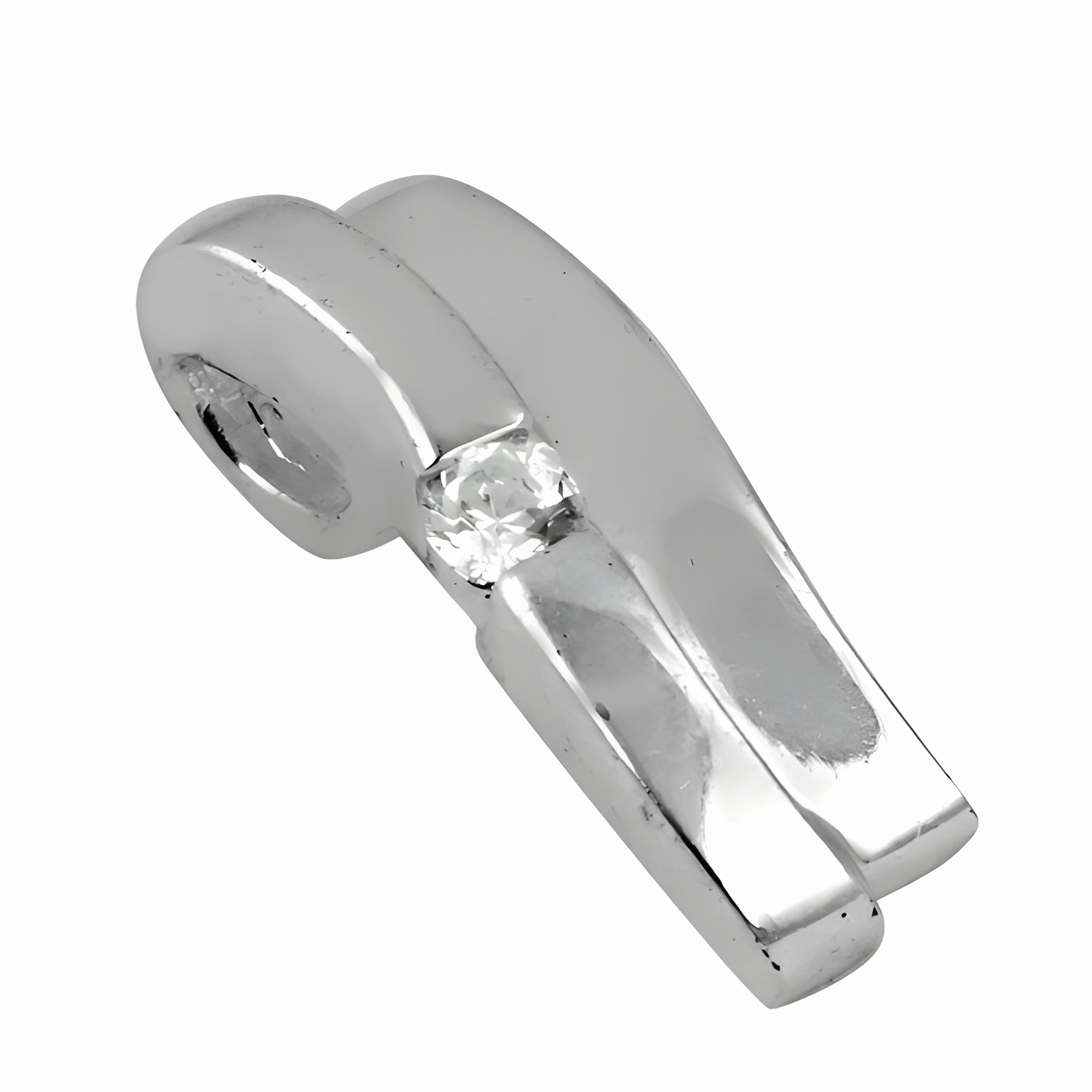 Fashion Accent Stylish Silver Pendant with Cubic Zirconia - Trendy Jewelry