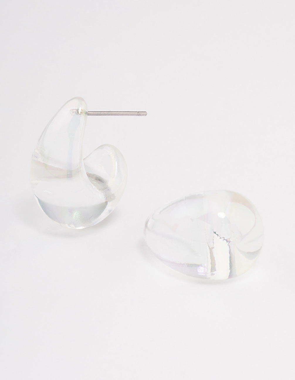 Acrylic Chubby Mini Hoop Earrings Bridal Look