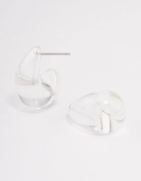 Acrylic Chubby Mini Hoop Earrings Bridal Look
