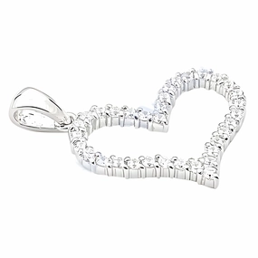 Public Jewelry Cute Heart Style Gemstone Silver Pendant with Cubic Zirconia