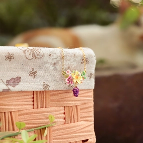 Sweet Grape Flower Necklace Timeless Gift Custom Finish