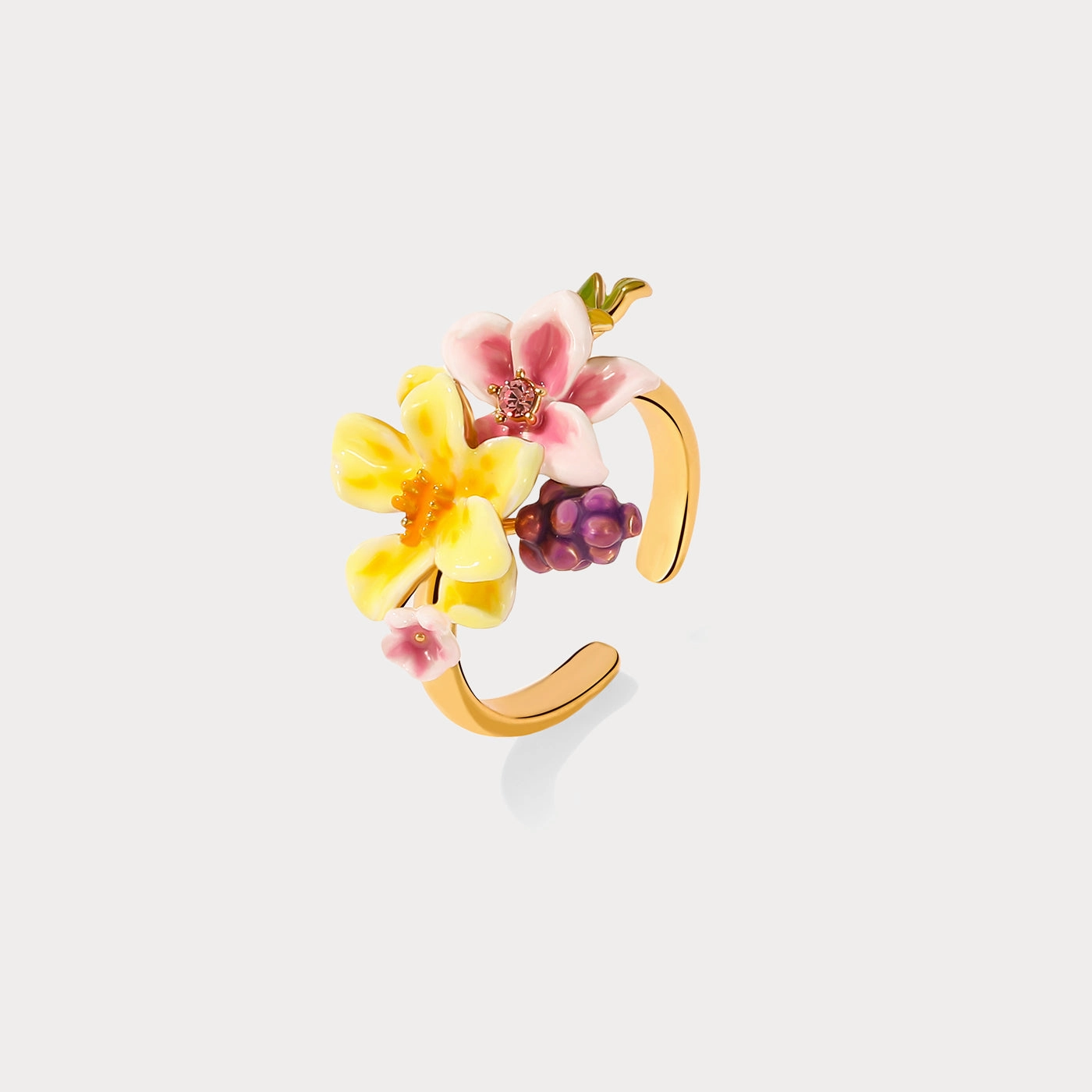 Dynamic Highlight Sweet Grape Flower Ring