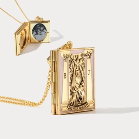Chic Charm Tarot Locket Necklace-The High Priestess