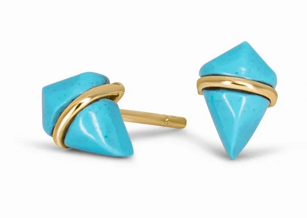 Teeny Kite Stone Studs - 18k Gold Cool Detail Style Statement