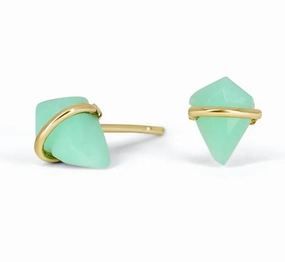 Chic Feature Teeny Kite Stone Studs - 18k Gold