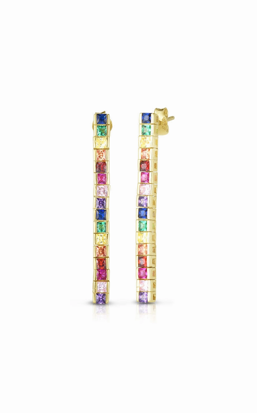 Smooth Glow Tennis Drop Stud Earring