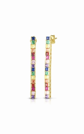 Smooth Glow Tennis Drop Stud Earring