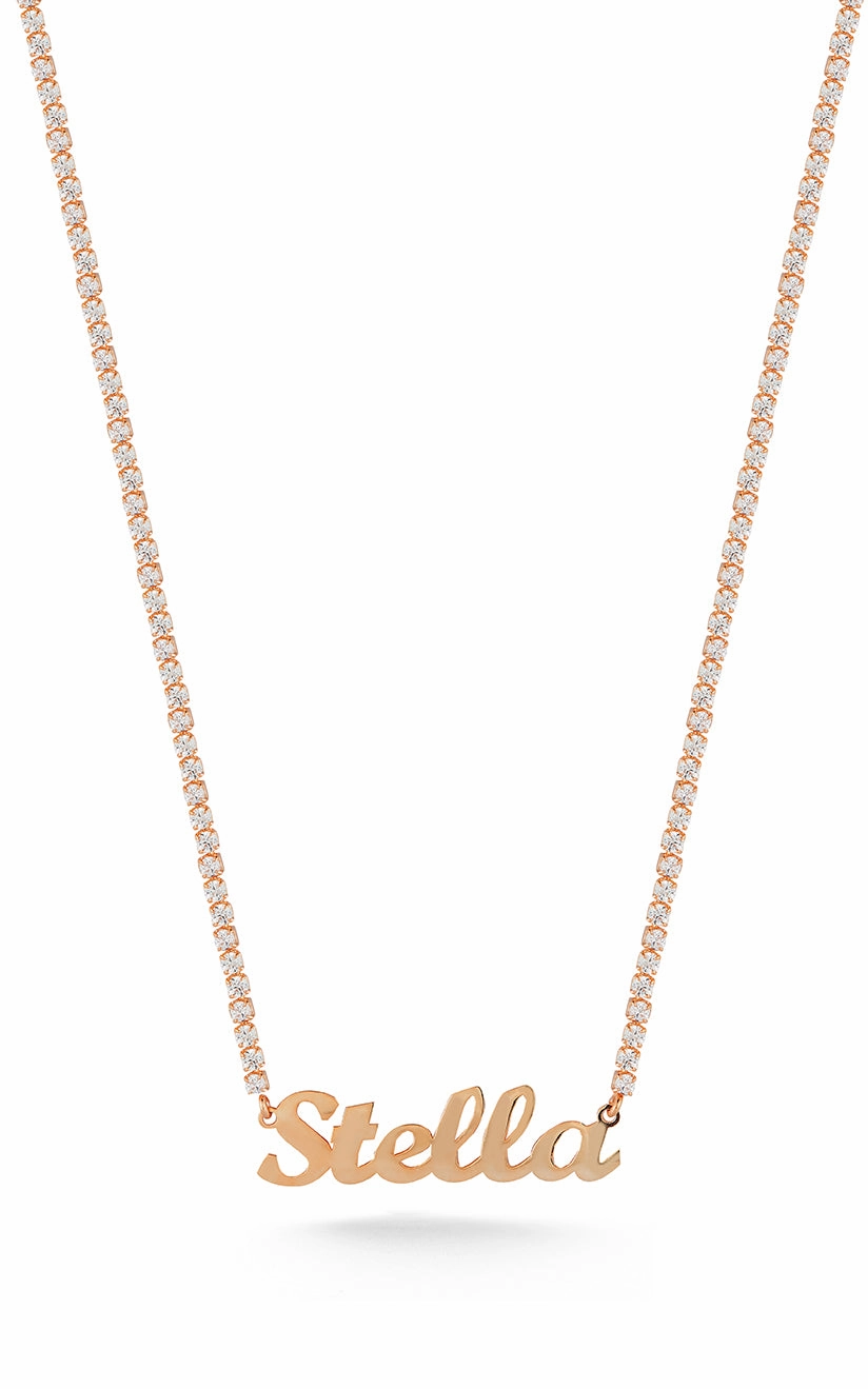 Tennis Script Name Necklace Bridal Moment