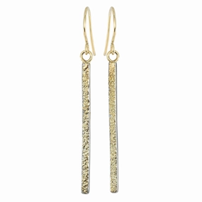 Stylish Style Fashionable Shine Finish Terra Bar Stick Earrings - 22k/18k Gold, Oxidized Silver
