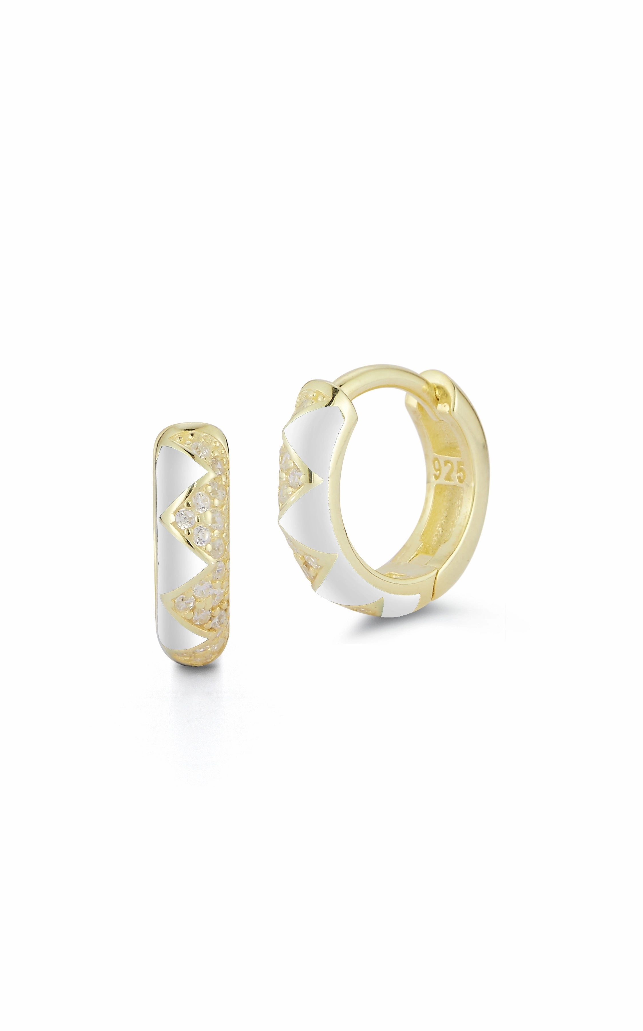 Opulent Glow Zig Zag Huggie Hoop Earring