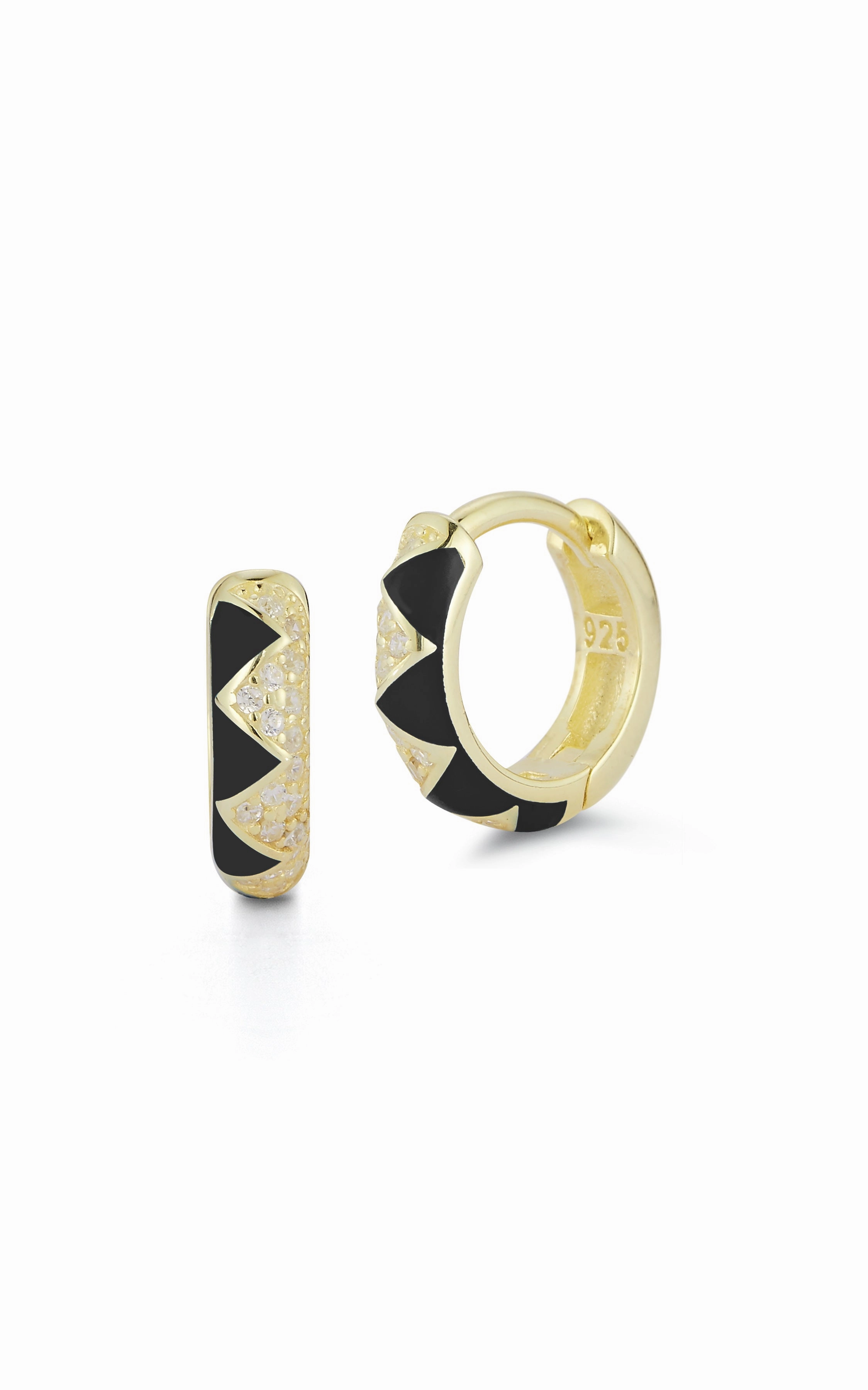 Zig Zag Huggie Hoop Earring Handcrafted Touch Luxury Highlight