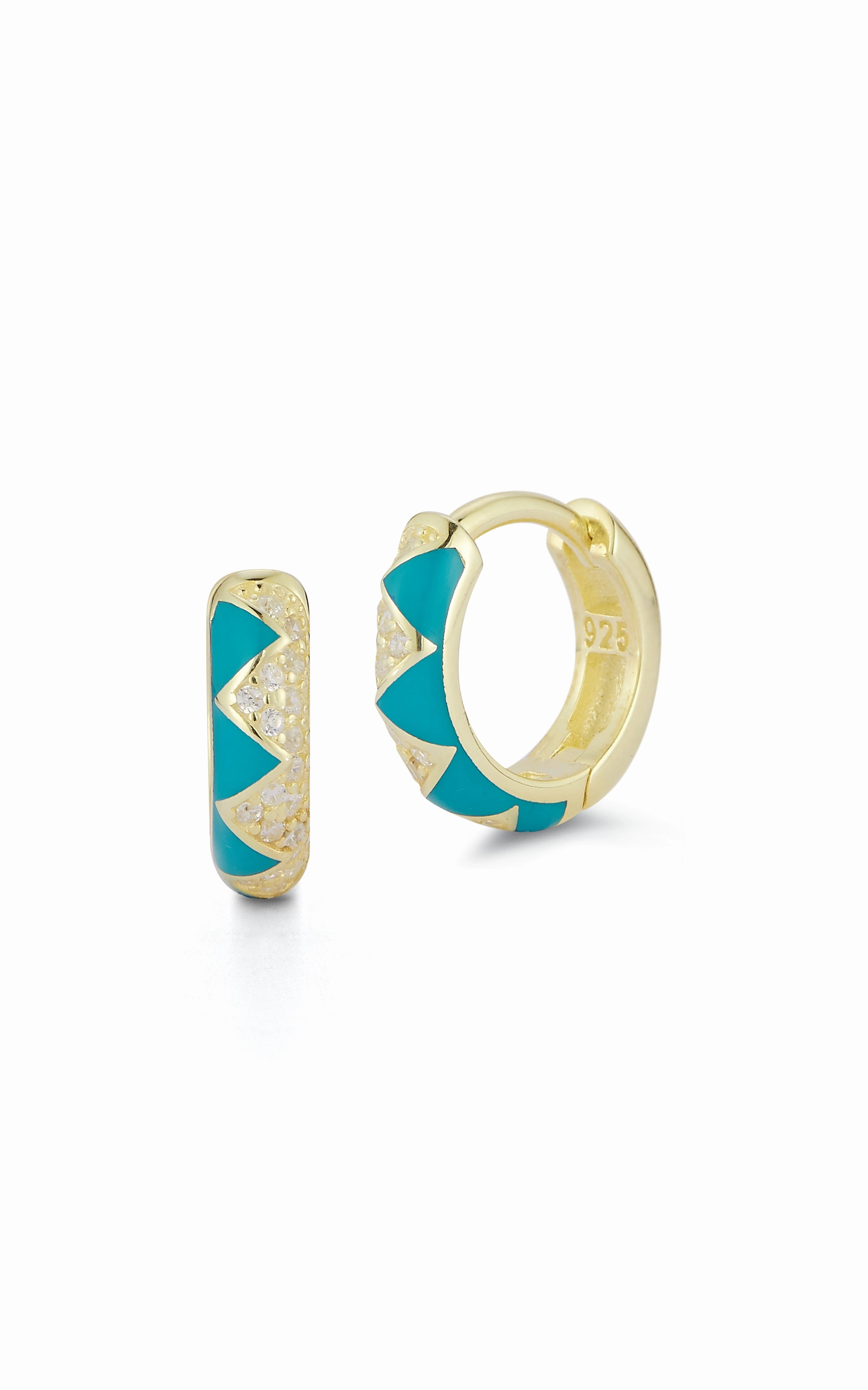 Zig Zag Huggie Hoop Earring Sophisticated Look Formal Event