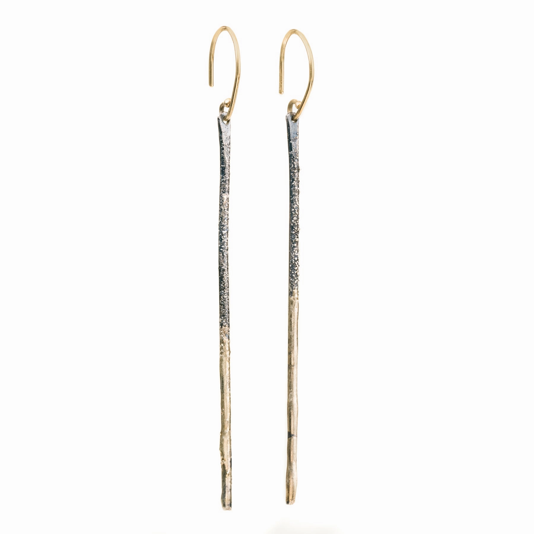 High-End Quality Shiny Pop The About Town Earrings - 18k Gold Fused with Oxidized Silver