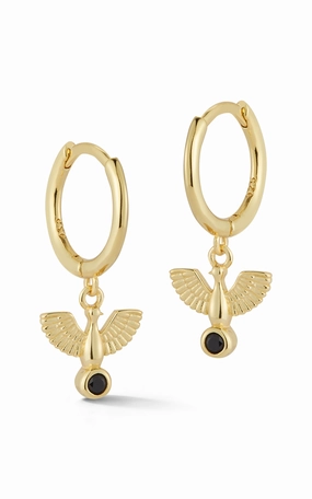 Thunderbird Huggie Hoop Earring Rich Detailing