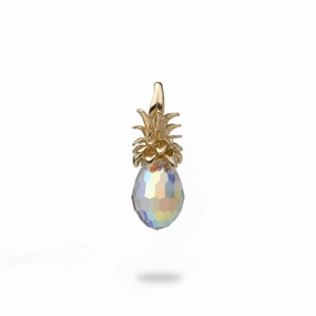 Adventure Style Crystal Pineapple Pendant in Gold - 19mm