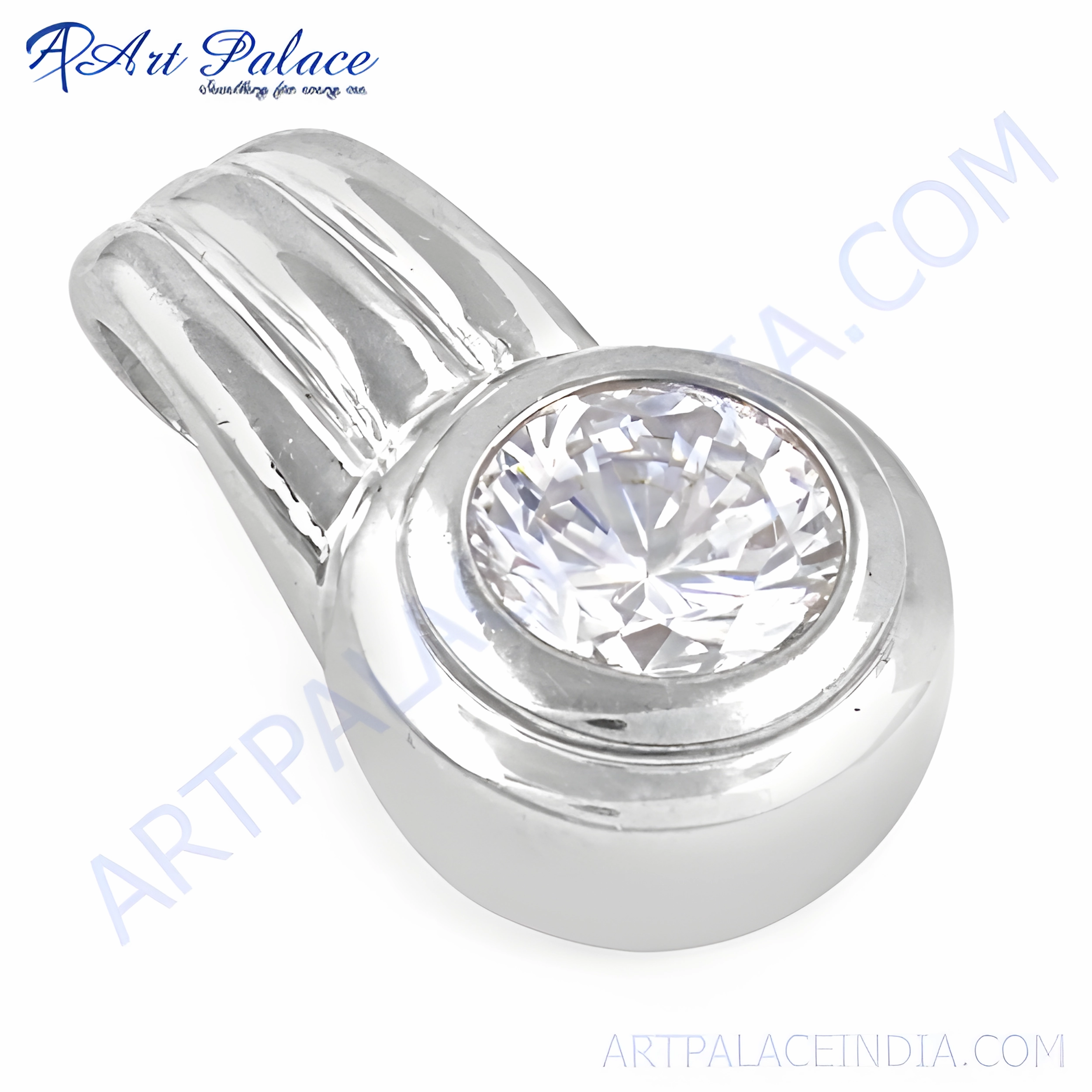 Shiny Cubic Zirconia Gemstone Silver Pendant - Elegant Jewelry for Every Occasion Signature Look