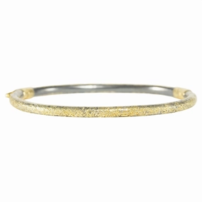 Weekend Glow Charming Style Timeless Hinged Bangle, All Dusted - 22ky, 18ky   Oxidized Silver