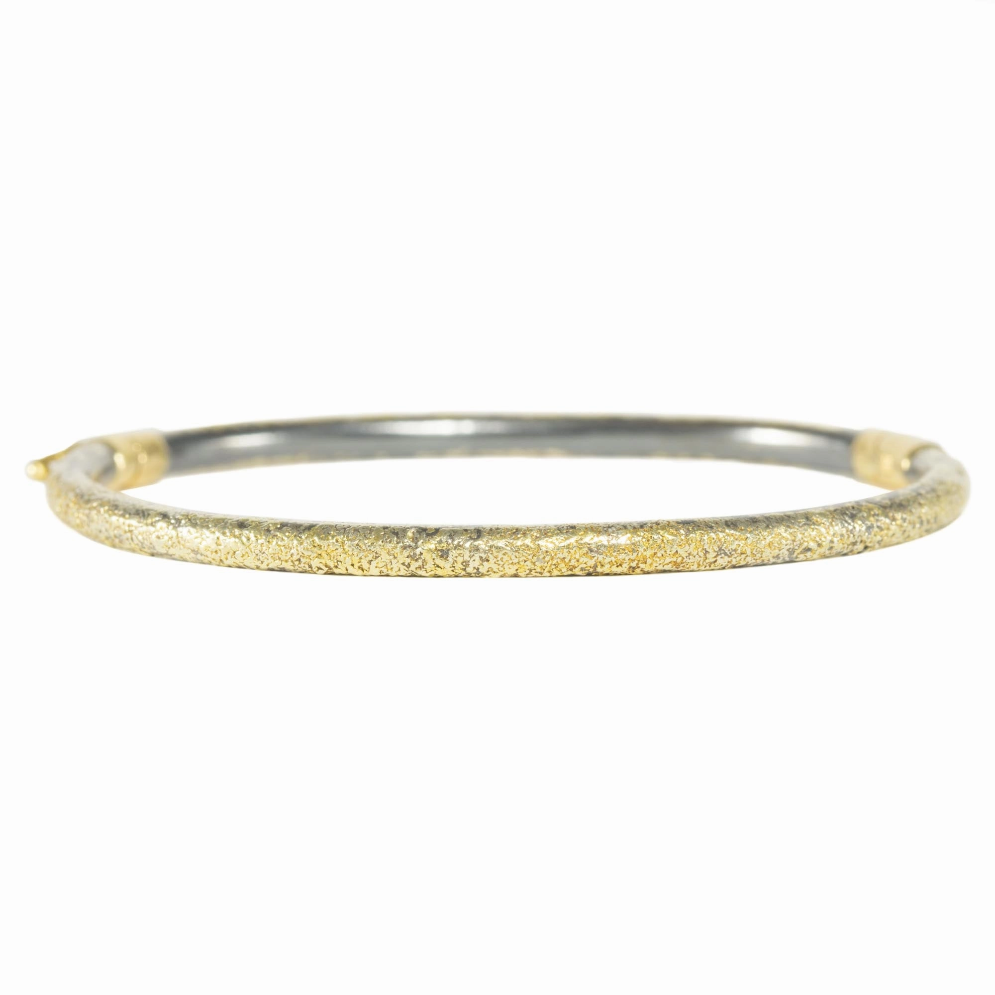 Timeless Hinged Bangle, All Dusted - 22ky, 18ky   Oxidized Silver Charming Treasures Luxury Charm