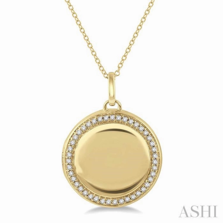 1/4 Ctw Round Cut Diamond Circle Locket Pendant With Chain in 10K Yellow Gold Fantastic Design Holiday Pearl Accessory