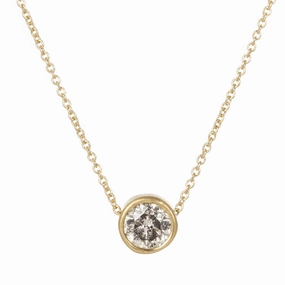 Glam Edge Iconic Feature Timeless Solitaire Necklace - 18k/14k Gold   1 ctw Reclaimed Diamond