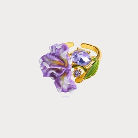 Iris Flower Ring Night Detail