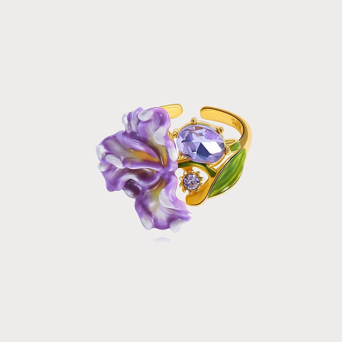 Iris Flower Ring Night Detail