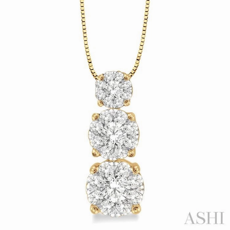 Father??s Accent 1/3 Ctw Diamond Lovebright Pendant in 14K Yellow and White Gold with Chain