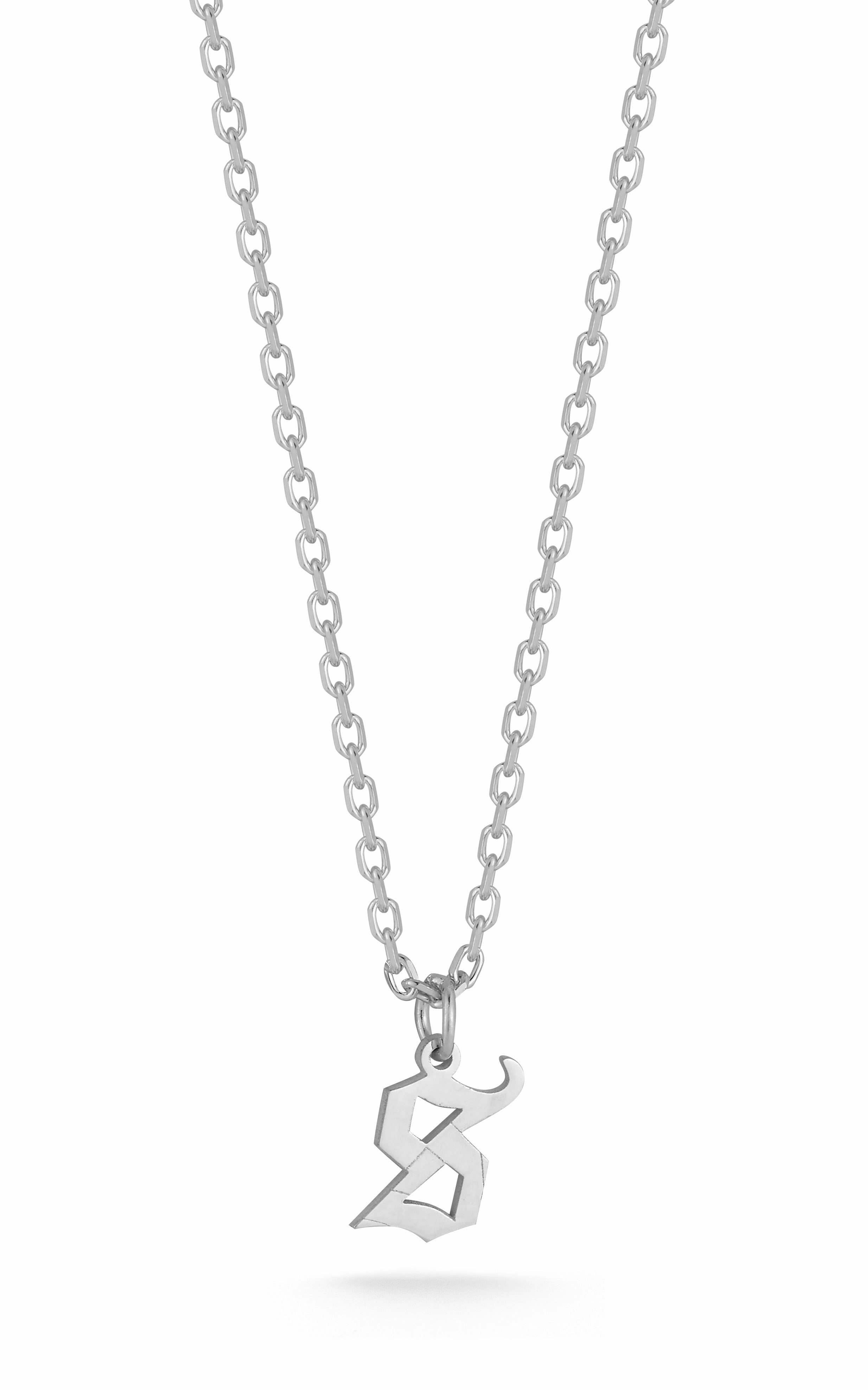 Daring Look Glowing Accent Tiny Gothic Initial Necklace