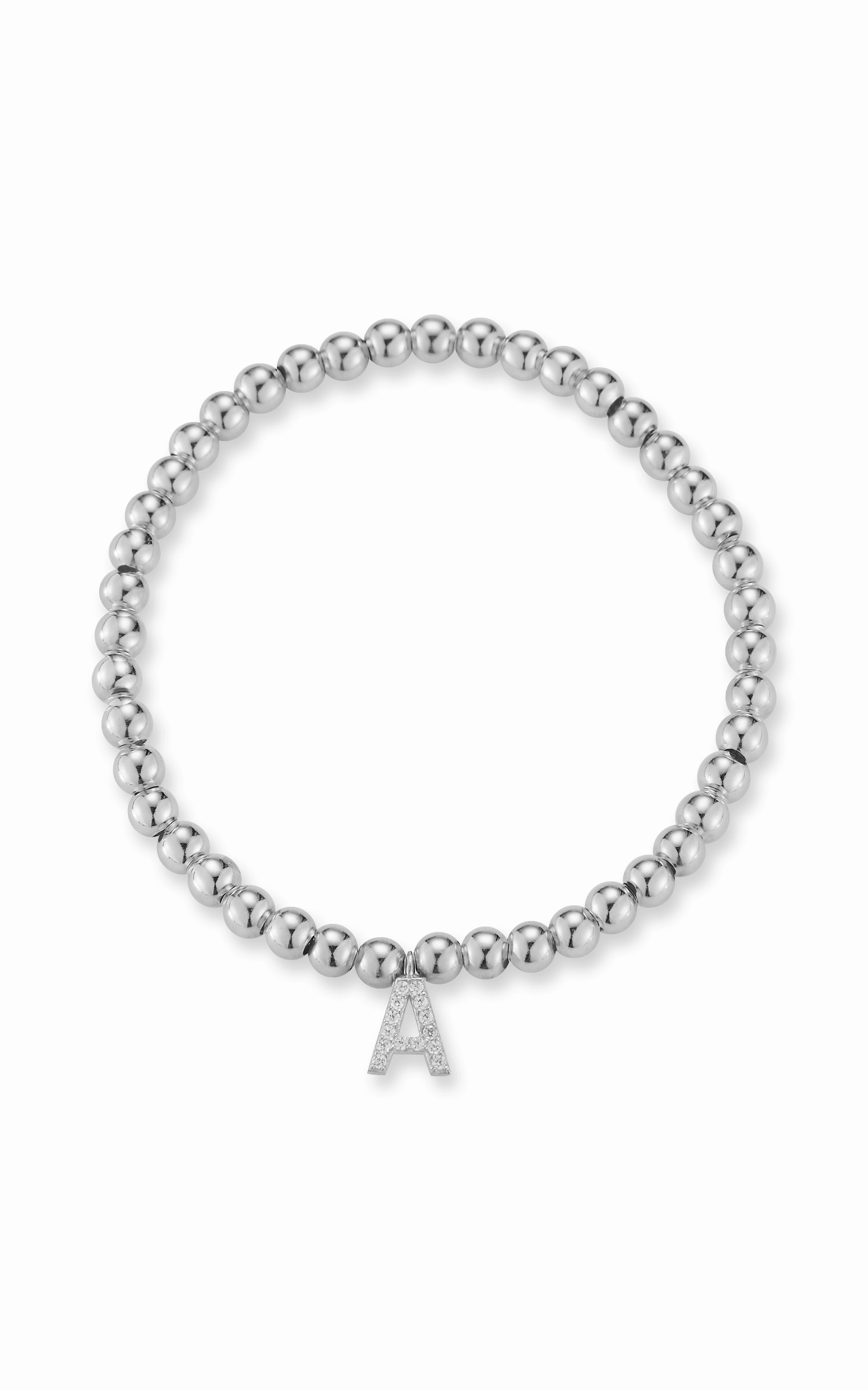 Tiny Uppercase Pav?? Initial Bracelet Balanced Accent Vibrant Appeal