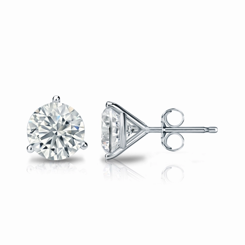 1.19cttw Round Diamonds in Three Prong Martini Earrings Stylish Style