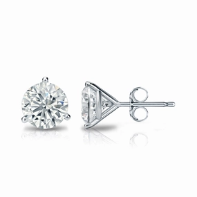 1.19cttw Round Diamonds in Three Prong Martini Earrings Stylish Style